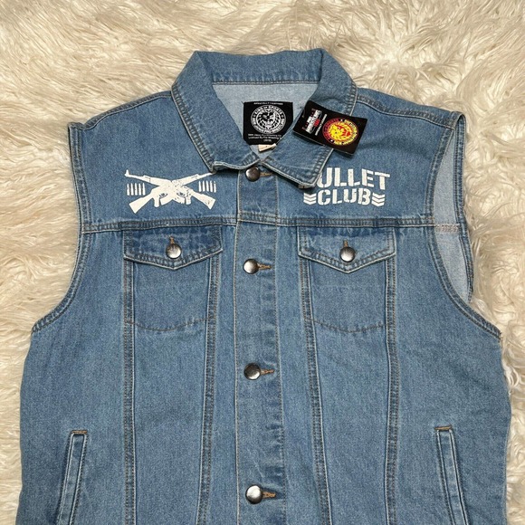 New Japan Pro Wrestling Bullet Club Denim Vest - Picture 4 of 5